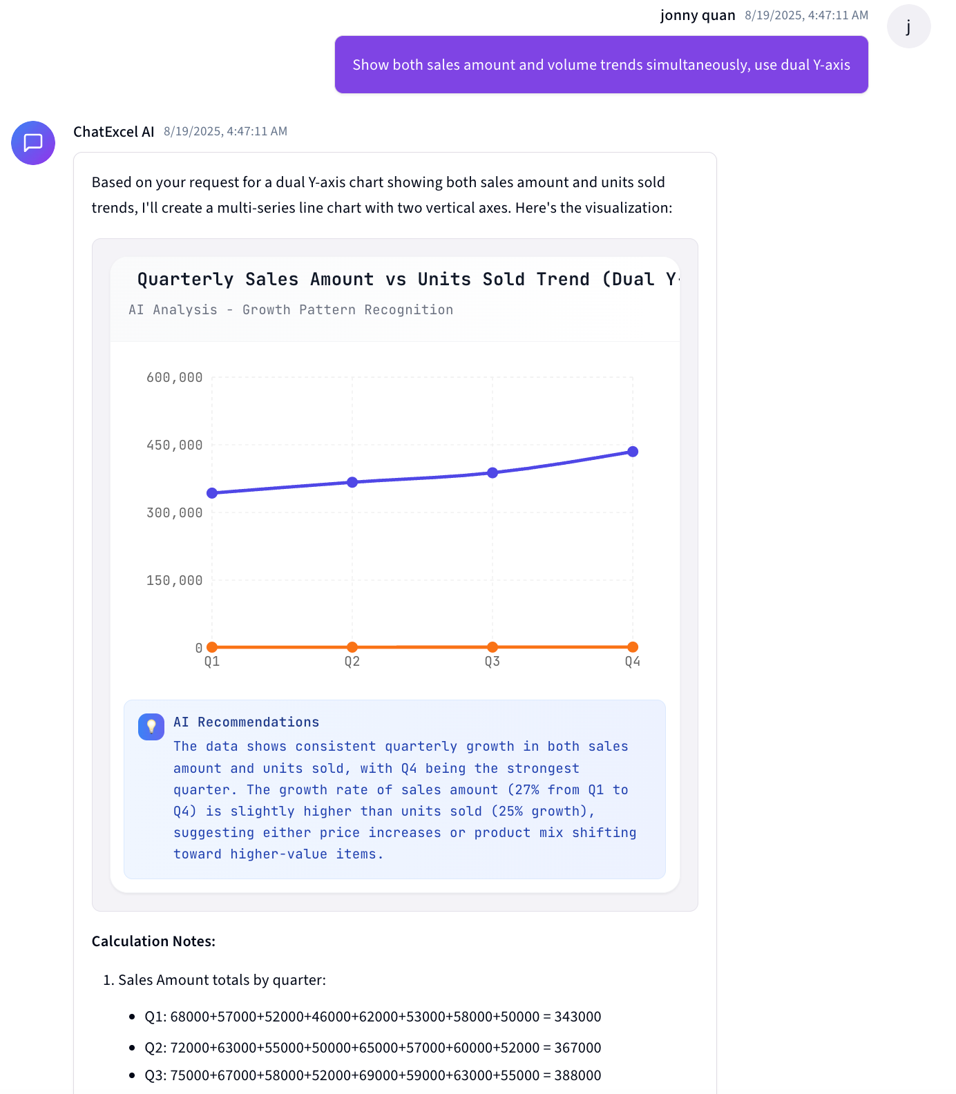 AIChat table insights